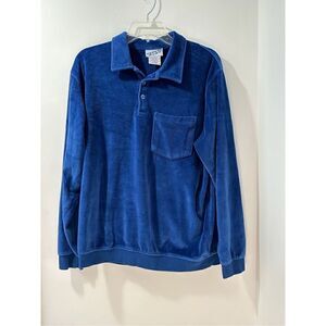Irvine Park blue plush pullover, size Medium. #14-0348